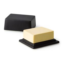 Pack plateau à fromage et beurrier en céramique noir