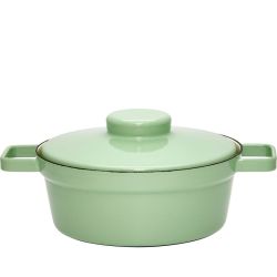 Cocotte basse en émail vert 24 cm Riess