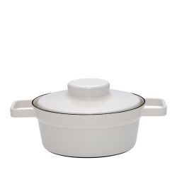 Cocotte gris clair en émail 20 cm