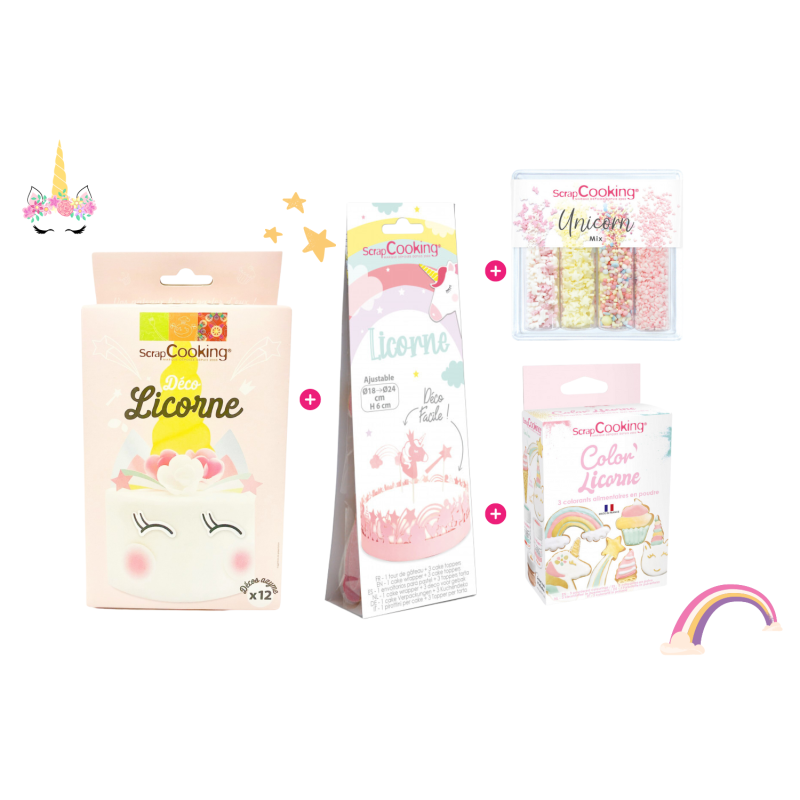 Coffret 4 ustensiles de pâtisserie pour enfant Scrapcooking - Licorne