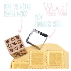 Découpoir en inox et bois d'hêtre