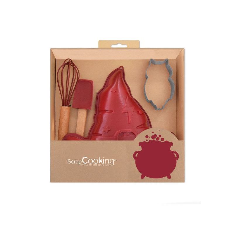 Coffret ustensiles pâtisserie pour enfants ourson : fouet, maryse,  emporte-pièce et moule - Scrapcooking