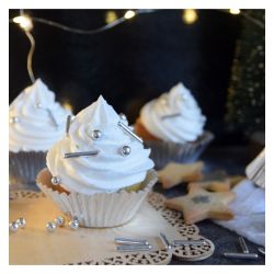 cupcakes et décorations en sucres argenté