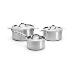 Lot de 3 casseroles en inox