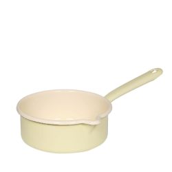 Casserole pour sauces en émail jaune pastel