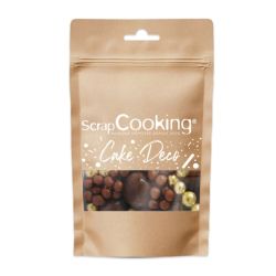 Sachet de décors sucrés au chocolat noir et doré