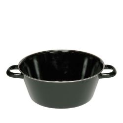 Bassine à lard en émail noir Ø26 cm