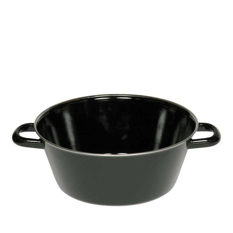 Bassine à lard en émail noir Ø26 cm