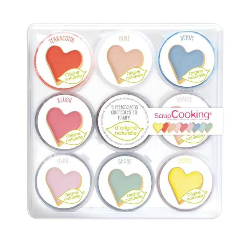 Colorants alimentaires en poudre aux teintes pastel