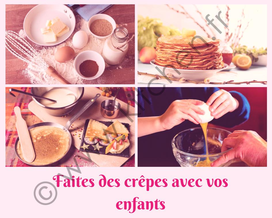 Réalisez des crêpes avec les enfants pour le goûter et faites les participer aux tâches les plus simples