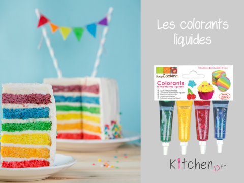 Réaliser un rainbow cake grâce au colorant alimentaire liquide