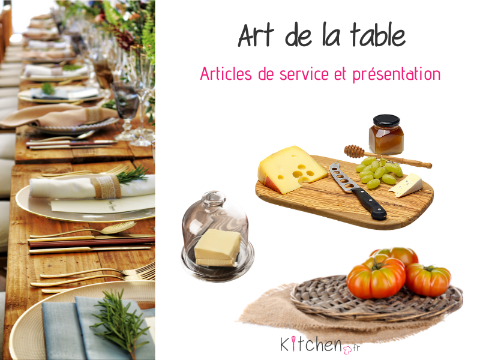 Décoration de table avec assortiment d’articles de cuisine.