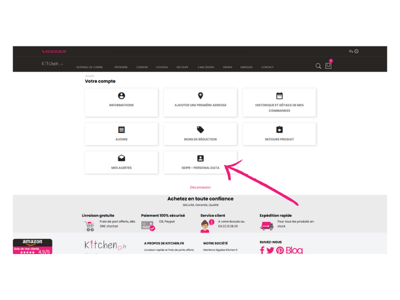 Consultez ou faites supprimer vos données personnelles avec le RGPD et Kitchen.fr.