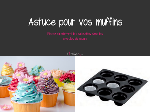 Astuce muffins : mettre les caissettes dans le moule pour que les cupcakes y cuisent directement